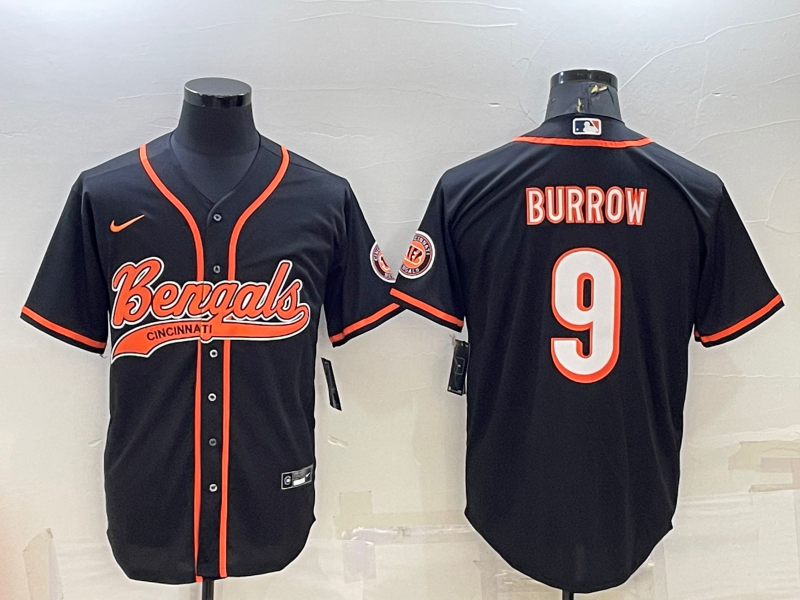 Men's Cincinnati Bengals Joe Burrow #9 Black Jersey